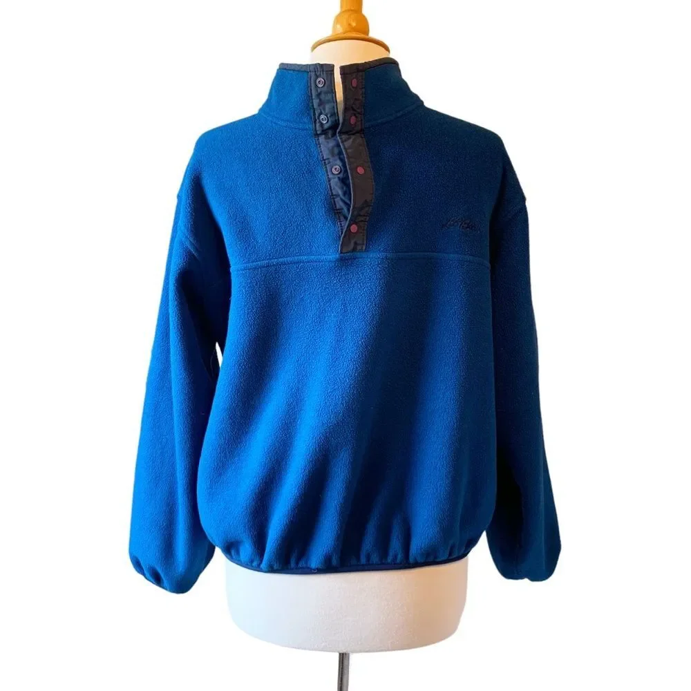 L.L. Bean Blue Fleece Pullover Jacket with Pockets - Kids XL
